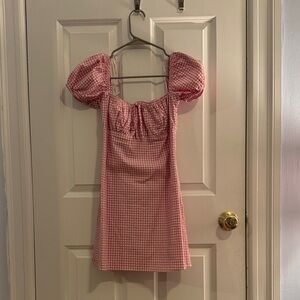 Zara Pink Gingham Mini Dress